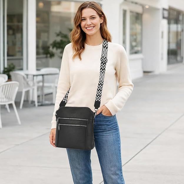 Bolso bandolera TANTOMI para mujer: bolso de mano de piel sintética