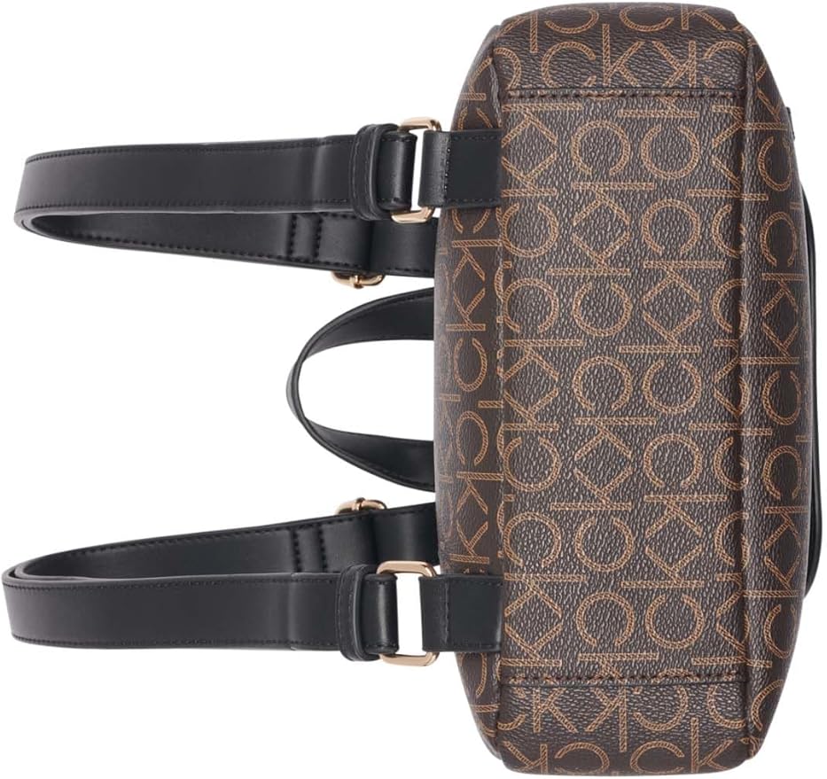 Calvin Klein Mochila Elaine Signature con solapa para mujer, Tamaño único