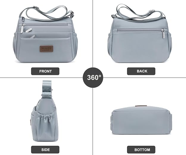 Bolsos cruzados de nailon para mujer, bolsos impermeables con múltiples bolsillos