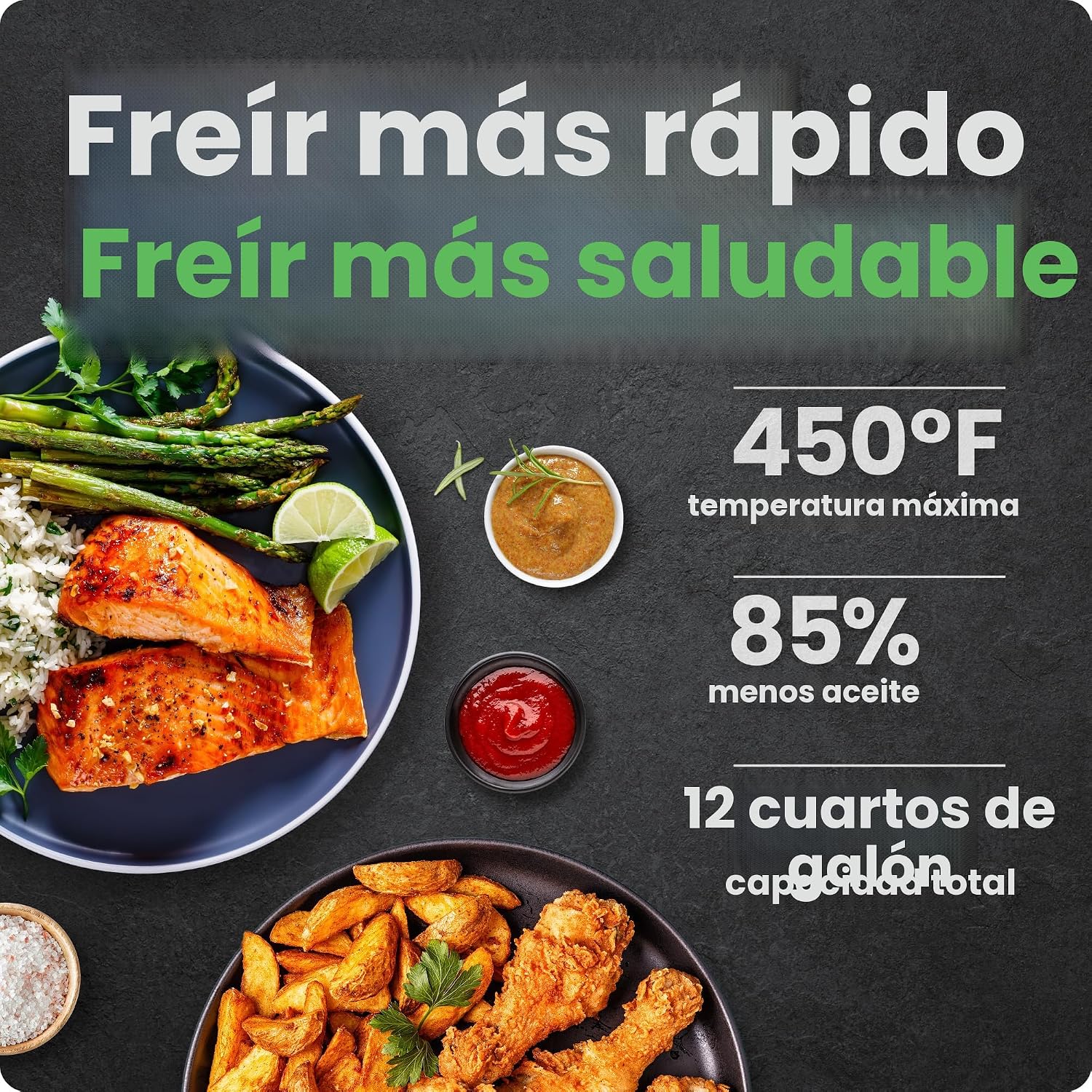 Chefman Horno freidora de aire 5 en 1 de 12 cuartos de galón con temporizador digital, pantalla táctil y 12 ajustes preestablecidos, horno de convección de encimera de tamaño familiar