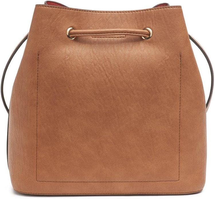Calvin Klein Gabrianna Bolsa al hombro para mujer | Faux Leather, Adjustable Convertible Strap, Drawstring Closure, 2 Slip Pockets, 1 Zip Pocket, Everyday
