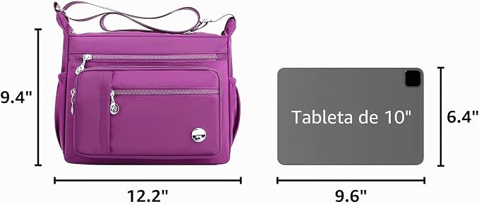 MINTEGRA Bolso de mano de hombro para mujer, espacioso bolso cruzado con múltiples bolsillos, bolso de mano a la moda con asa superior, L