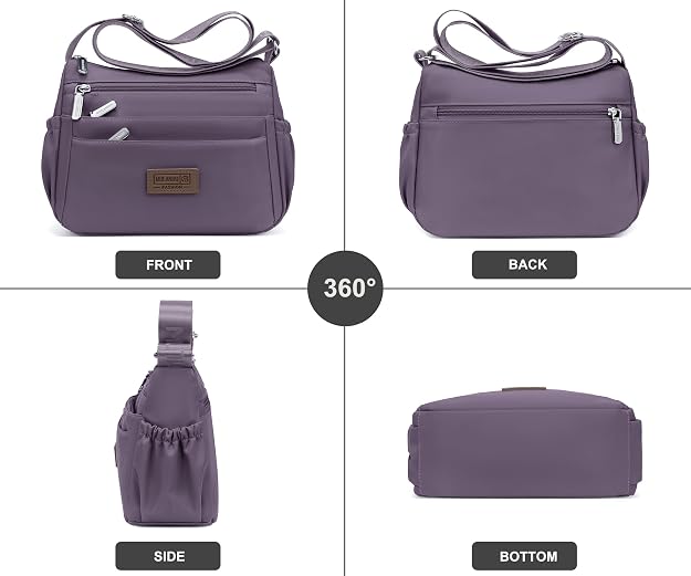 Bolsos cruzados de nailon para mujer, bolsos impermeables con múltiples bolsillos