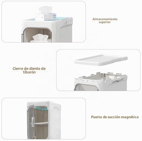 LXLXXL Armario de almacenamiento estrecho para baño delgado con rue...