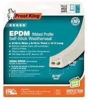 Frost King EPDM Cinta autoadhesiva de goma, sección P, 3\/8" W,...