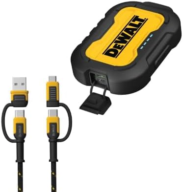 DEWALT Paquete de banco de energía de 10,000 mAh y cable de carga 4...