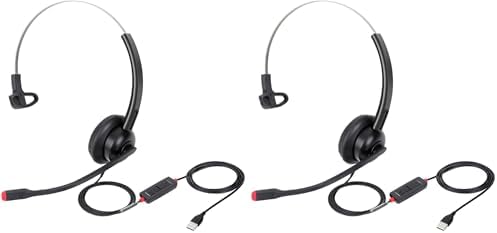 Auriculares USB con micrófono para PC, portátil, computadora, auric...