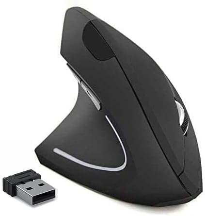 BeWishes Ratón vertical inalámbrico ergonómico para zurdos, 2.4G, 3...