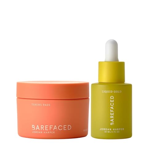 Barefaced Powerhouse Duo - Almohadillas tonificantes y suero dorado...
