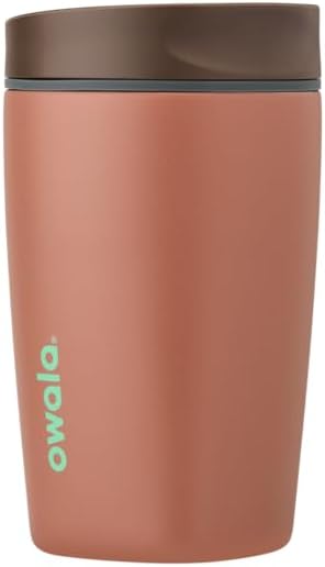 Owala SmoothSip Slider - Vaso de café aislado de acero inoxidable,...