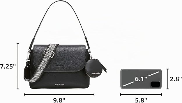 Calvin Klein Bolso de hombro con solapa Millie 2 en 1 para mujer y bandolera