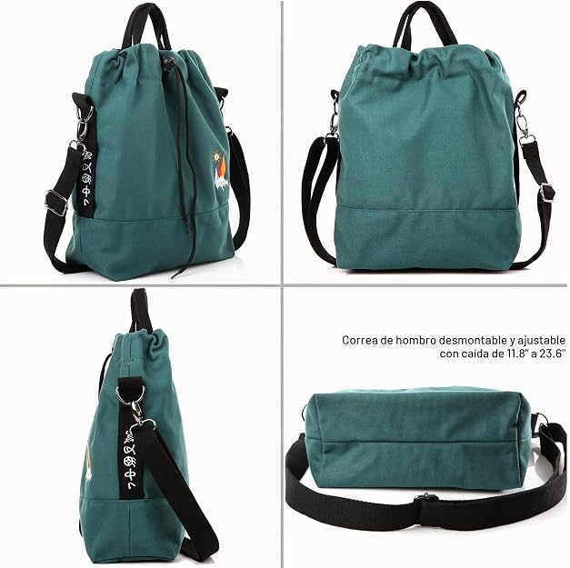 Bolso de mano de lona, bolso de hombro informal, bolso de trabajo, bolso cruzado con bordado de sol