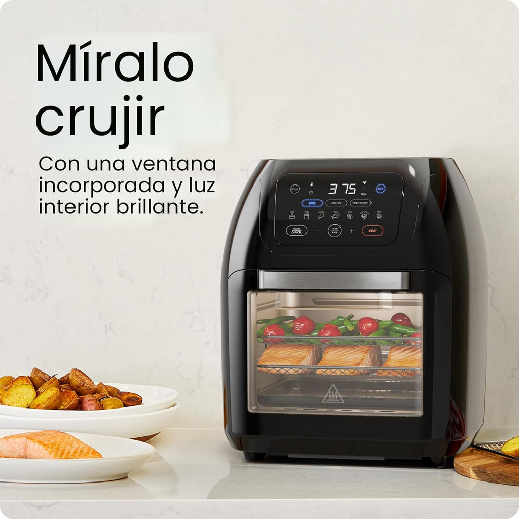 CHEFMAN Freidora de aire digital multifuncional+ asador, deshidratador, horno de convección, 17 ajustes preestablecidos de pantalla táctil para freír, asar, deshidratar, hornear