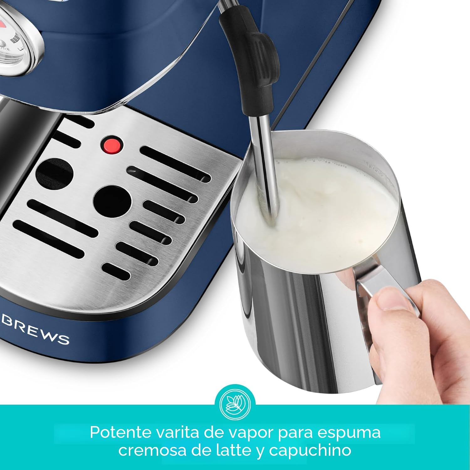 Máquina de espresso CASABREWS de 20 bares, cafetera profesional con varita espumadora de leche, máquina de café espresso con tanque de agua extraíble de 34 oz, regalo para amantes del café