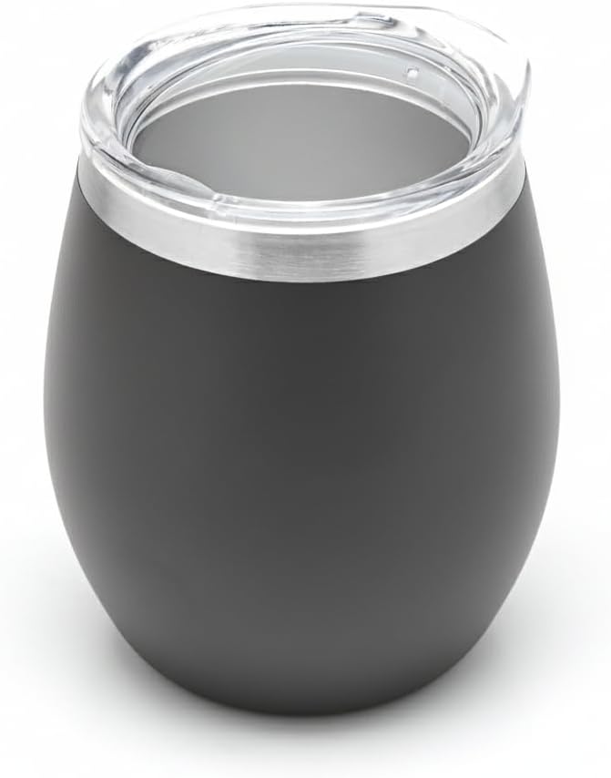 BALIBETOV Juego completo de yerba mate – Calabaza mate moderna, frasco térmico, bombilla y cepillo de limpieza incluidos, todo acero inoxidable 304 18/8 de alta calidad (gris)