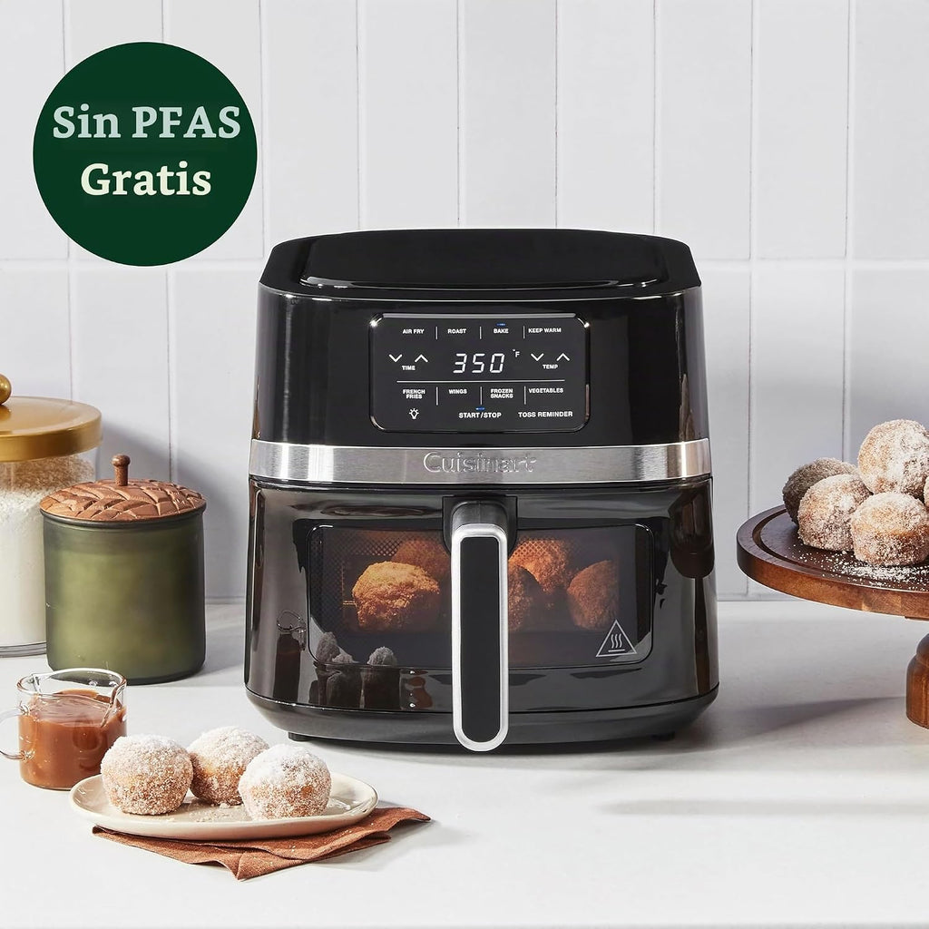 Cuisinart Freidora de aire, freidora de cesta de 4.5 cuartos con 4 funciones de cocción para freír al aire, asar, hornear y mantener el calor