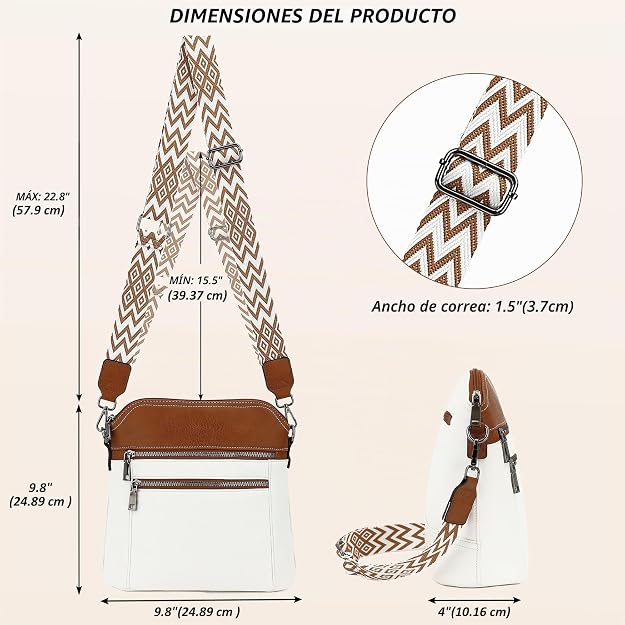 Bolso bandolera TANTOMI para mujer: bolso de mano de piel sintética