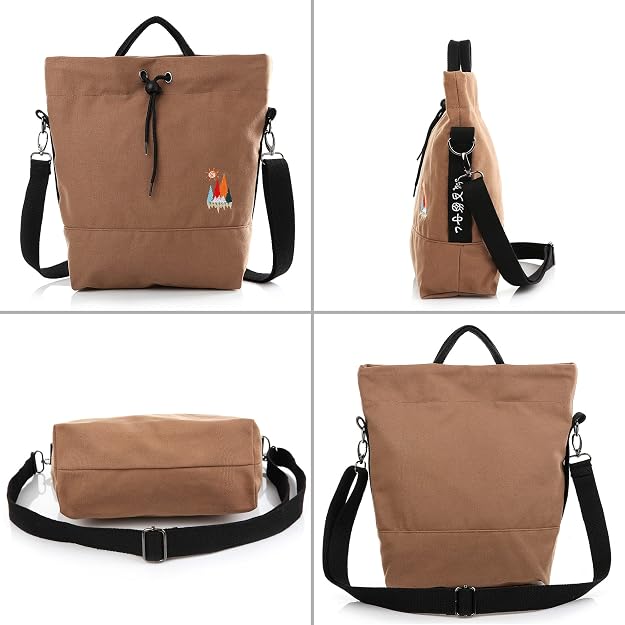 Bolso de mano de lona, bolso de hombro informal, bolso de trabajo, bolso cruzado con bordado de sol