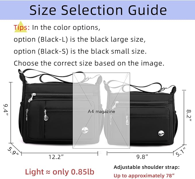 MINTEGRA Bolso de mano de hombro para mujer, espacioso bolso cruzado con múltiples bolsillos, bolso de mano a la moda con asa superior, L