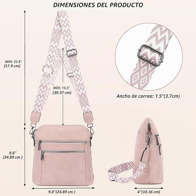 Bolso bandolera TANTOMI para mujer: bolso de mano de piel sintética