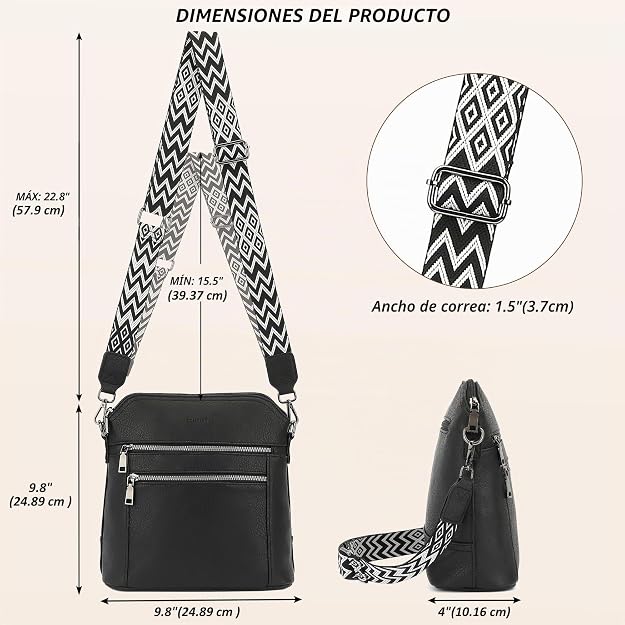 Bolso bandolera TANTOMI para mujer: bolso de mano de piel sintética