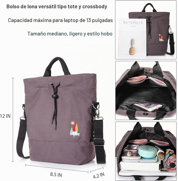 Bolso de mano de lona, bolso de hombro informal, bolso de trabajo, bolso cruzado con bordado de sol