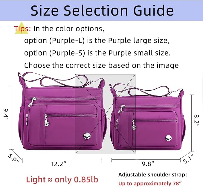 MINTEGRA Bolso de mano de hombro para mujer, espacioso bolso cruzado con múltiples bolsillos, bolso de mano a la moda con asa superior, L