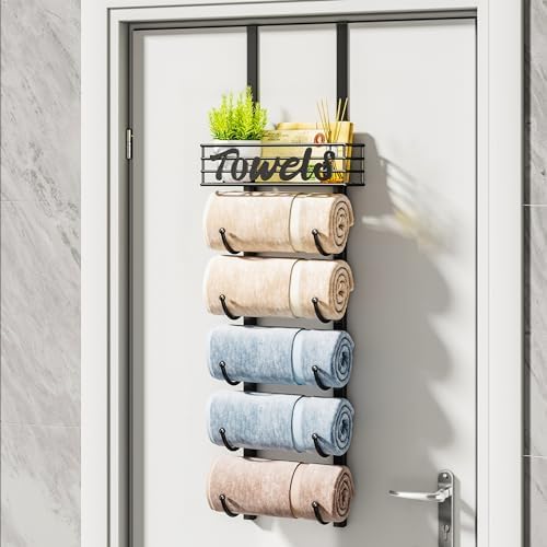HapiRm Toalleros para Almacenamiento de Baño - 6 Niveles Sobre la P...
