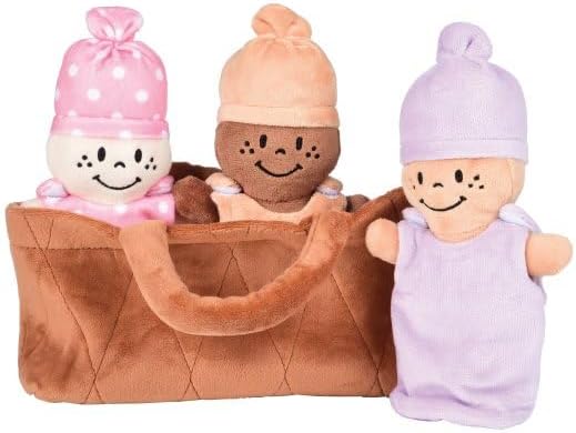 Creative Minds - Cesta de bebés con 3 juguetes de muñeca de peluche...