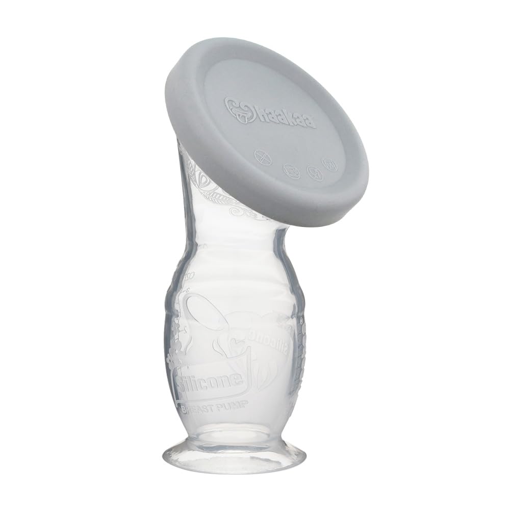 Sacaleches de silicona Haakaa de 5 oz con base de ventosa y tapa 10...
