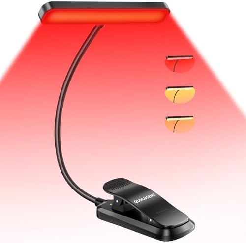 Glocusent Luz de lectura de cuello con 3 modos de luz roja