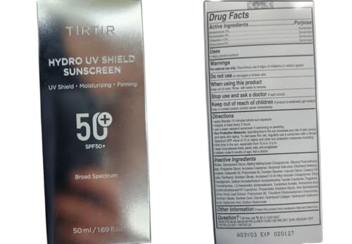 TIRTIR Hydro UV Shield Protector solar | SPF 50+ amplio espectro UV...