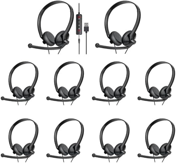 Auriculares FEABASK USB con micrófono para PC Laptop - Auriculares...