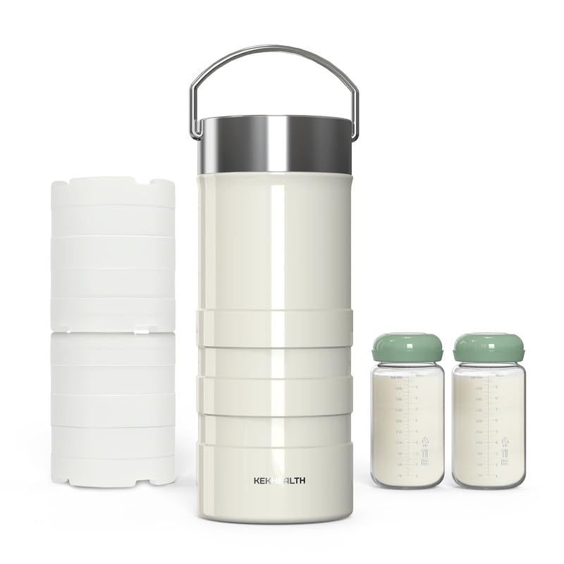 KEKHEALTH Enfriador de leche materna de acero inoxidable de 22 onza...