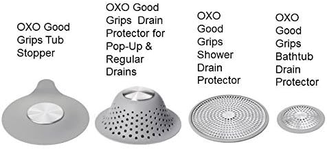 Protector de drenaje para ducha con buena sujeción OXO., Acero inox...