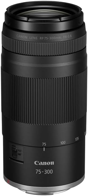 Lente zoom Canon RF75-300mm F4-5.6 con filtro UV + tapa de lente co...