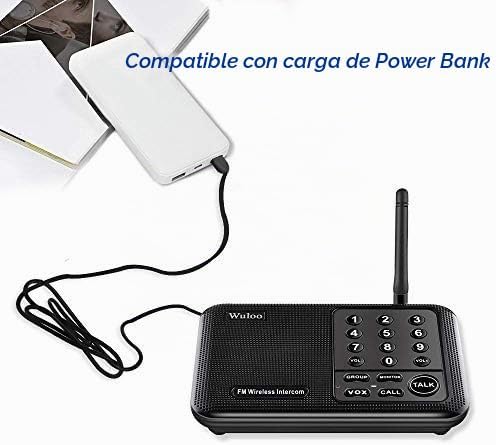 Wuloo Intercomunicadores inalámbricos para el hogar, rango de 5280...