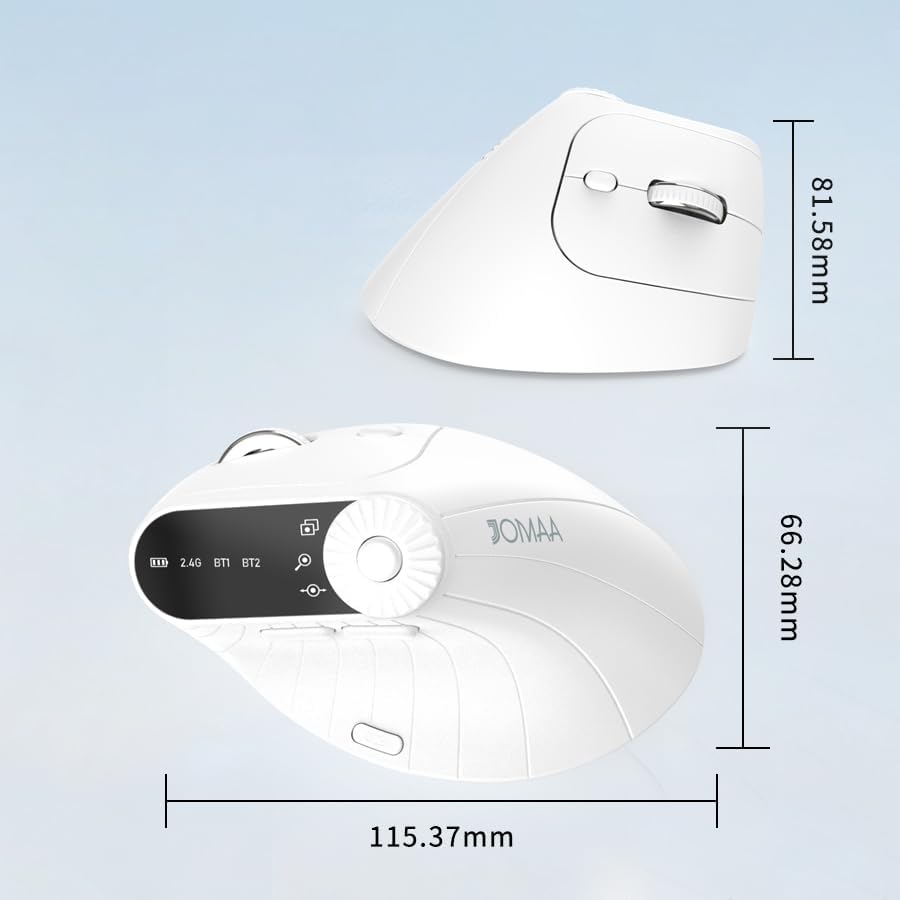 JOMAA Ratón vertical ergonómico de tres canales inalámbrico 2.4G y...
