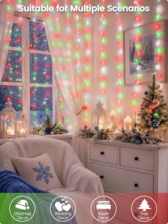 Guirnalda de 200 luces LED conectables mejoradas para interiores y...