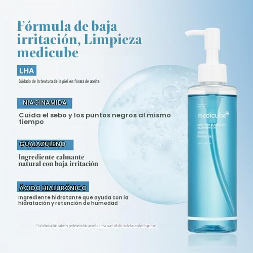 medicube - Aceite limpiador de poros cero, limpiador de espuma cero...