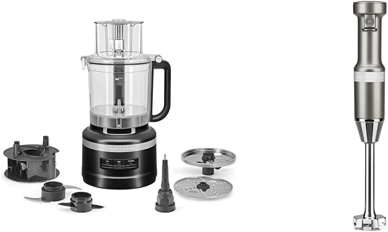 KitchenAid Procesador de alimentos de 13 tazas, negro mate y batido...