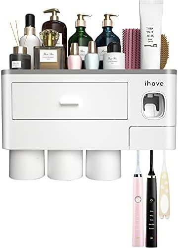 iHave Soportes para cepillos de dientes montados en la pared con |...