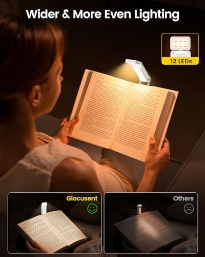 Glocusent Luz de cuello mejorada, luz de lectura más delgada de 100...