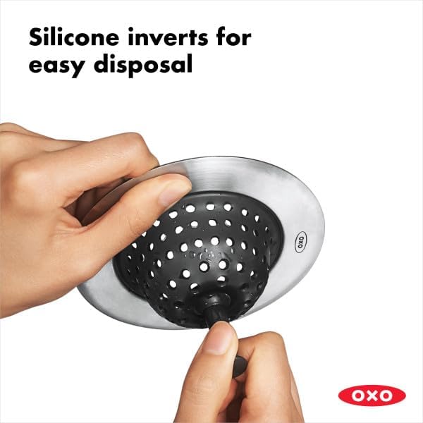 OXO Colador de drenaje de fregadero de silicona Good Grips | Atrapa...