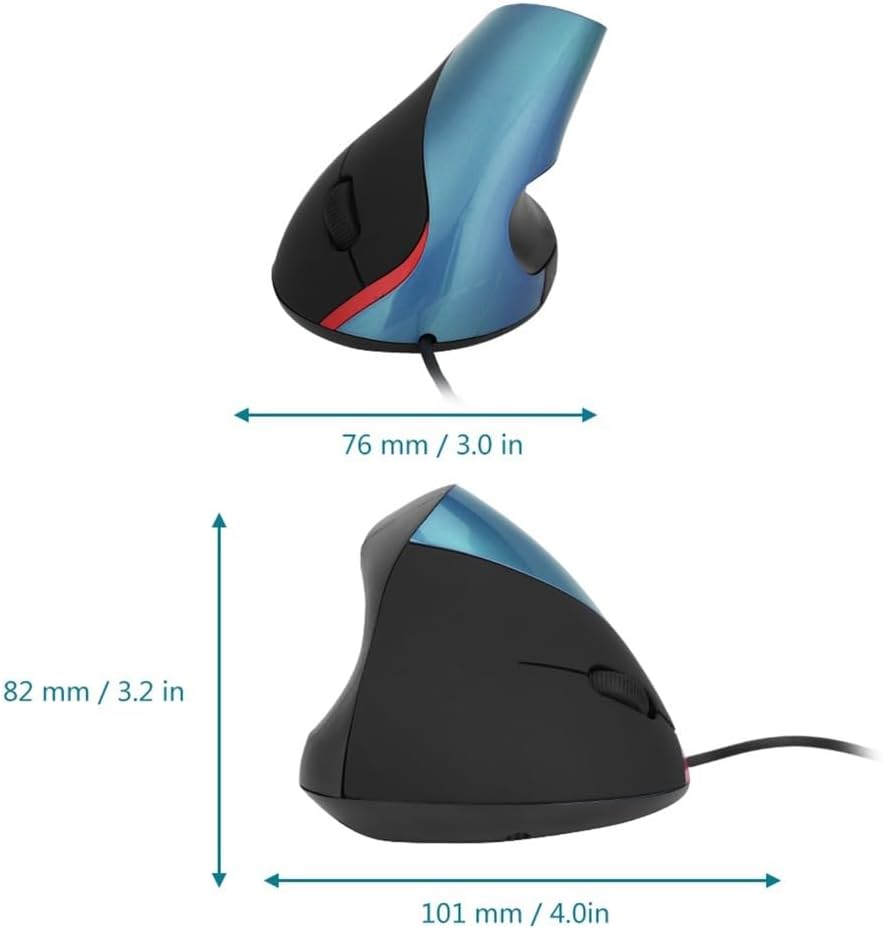 MOPFOL Ratón vertical 1200DPI - Diseño ergonómico con cable USB par...