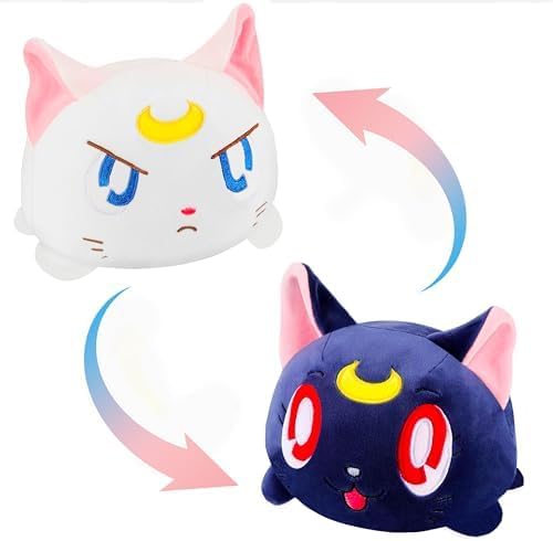 Memall Lindo gato reversible de 8 pulgadas, juguete de peluche de a...