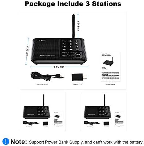 Wuloo Intercomunicadores inalámbricos para el hogar, rango de 5280...