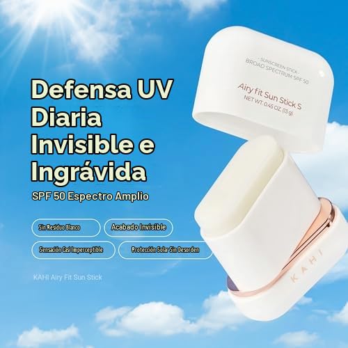 KAHI Airy Fir Sun Stick S - SPF 50+ con llavero de silicona nutria...