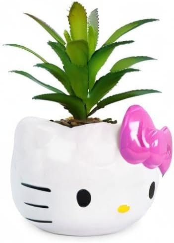 Silver Buffalo Sanrio Hello Kitty Face - Mini maceta de cerámica de...