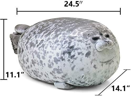 MerryXD Almohada de felpa de foca gordita, juguete de animal de fel...
